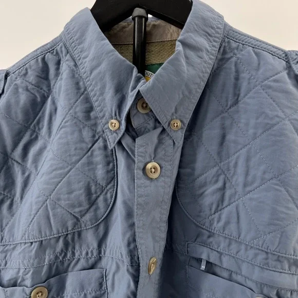 Cabelas Men Vented Hunting Shooting Shirt LT Tall Padded Quilted Shoulders Large - Picture 4 of 9